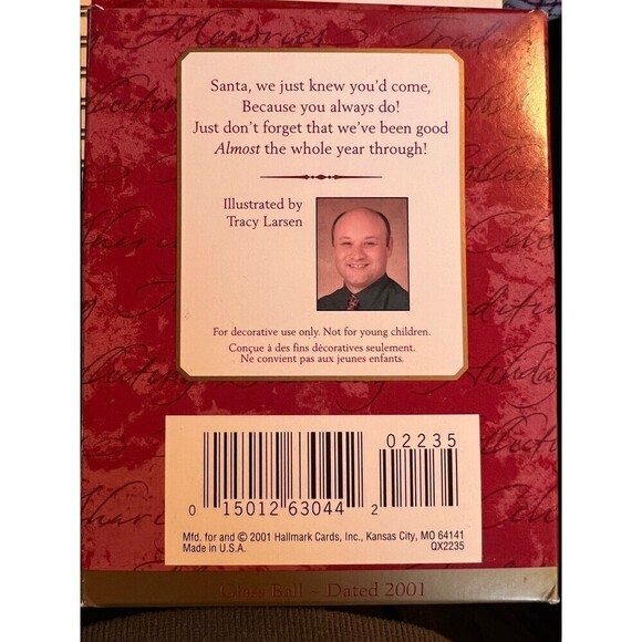 Vintage Hallmark Keepsake Christmas Tree Ornament Jolly Visitor 2001 NIB Santa - Picture 4 of 6